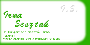 irma sesztak business card